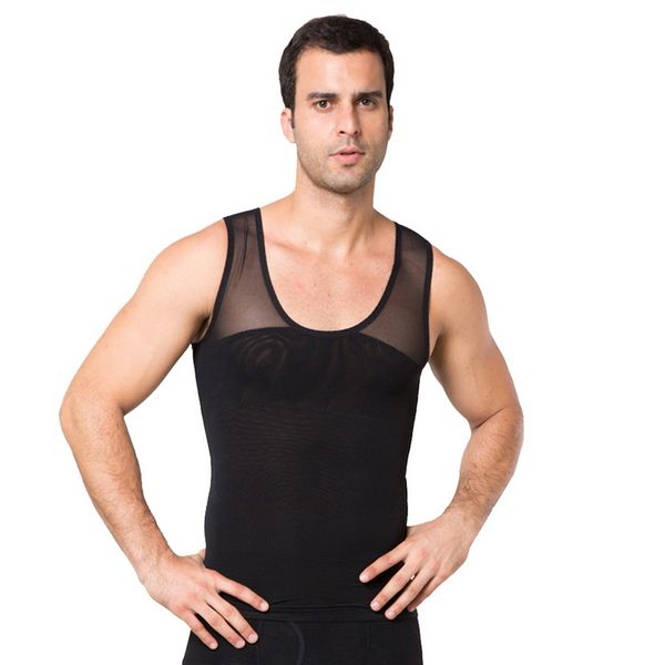 

vertvie slimming shaper vest men slimming belt body shaper gym solid quick vest waist training corsets jogging sport vests, Black;blue