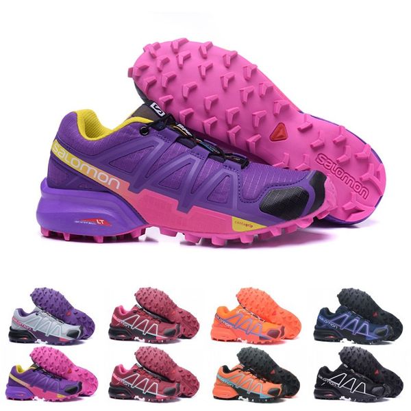 

Women Salomon Speed Cross 4 IV CS dark red pink purple Outdoor Shoes Breathable woman Athletics Mesh Fencing Shoes sports sneaker 36-41