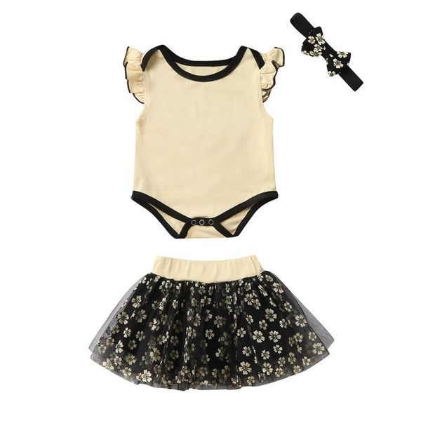 

baby girls cotton fashion sleeve romper +floral sequin tulle skirts set baby girl clothes kids jumpsuit playsuit outfits, White