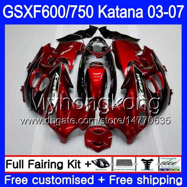 GSX600F Per SUZUKI GSXF 600 750 GSXF600 2003 2004 2005 2006 2007 293HM.27 GSXF-750 vino rosso vendita calda KATANA GSXF750 03 04 05 06 07 Carenature