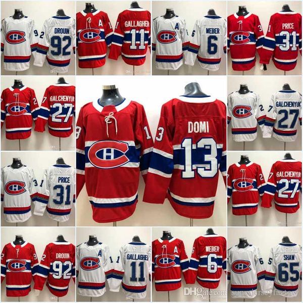 

Men Montreal Canadiens 13 Max Domi Shea Weber Brendan Gallagher Karl Alzner Carey Price Andrew Shaw Jonathan Drouin Hockey Jerseys