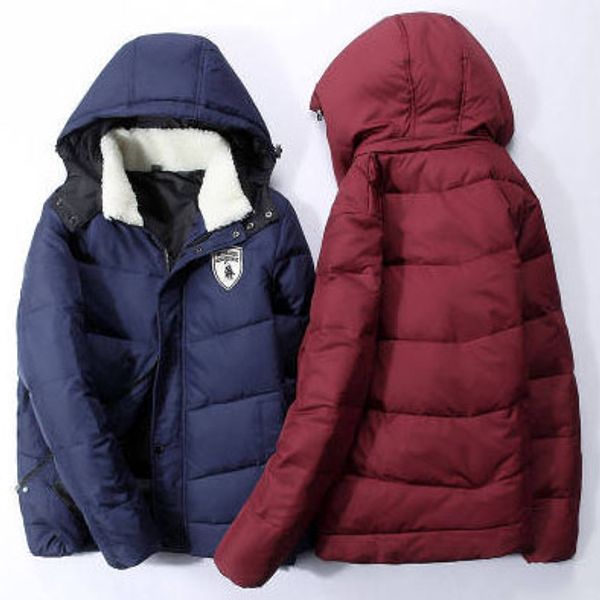

mens designer thick jackets luxury solid color mens down coat fashion womens embroidery badge winter clothes 4 colors for student, Black