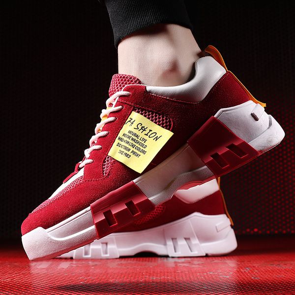 

2019 mens fashion sneakers with tag breathable gym trainer for male high platform support outdoor streetwear shoes lightweight