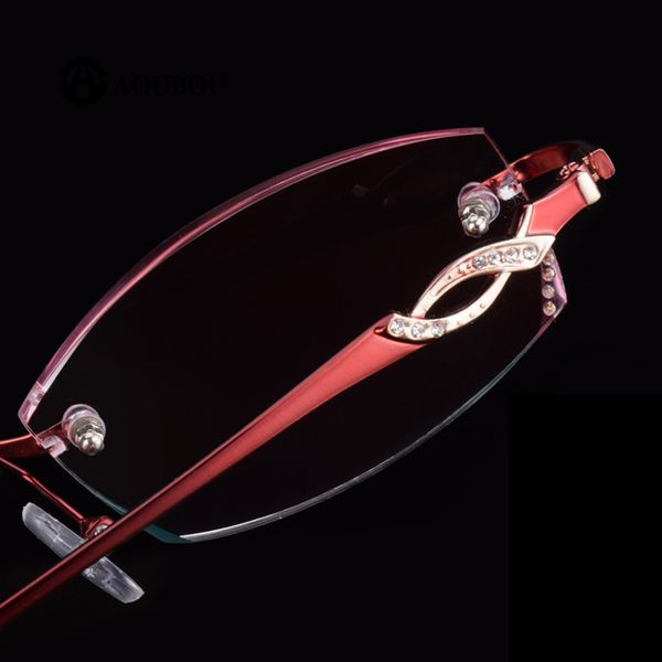 

diamond cut for frameless gradient glasses for reading leesbril heren eye glasses frames women oculos azul, White;black