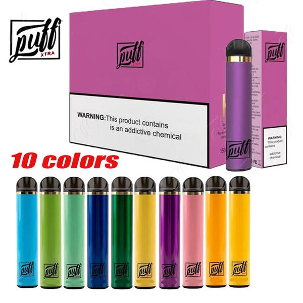 

PUFF XTRA Disposable Vape Pen 1500Puffs Pre-filled 5.0ml Cartridges 650mAh Battery Starter Kit Bars Plus Device vs puff xxl puff plus bar