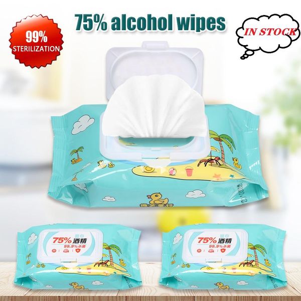 

60sheets /pack 75% alcohol disinfection wet wipes antibacterial cleaning sterilization wet wipes disposable wipes hand clean