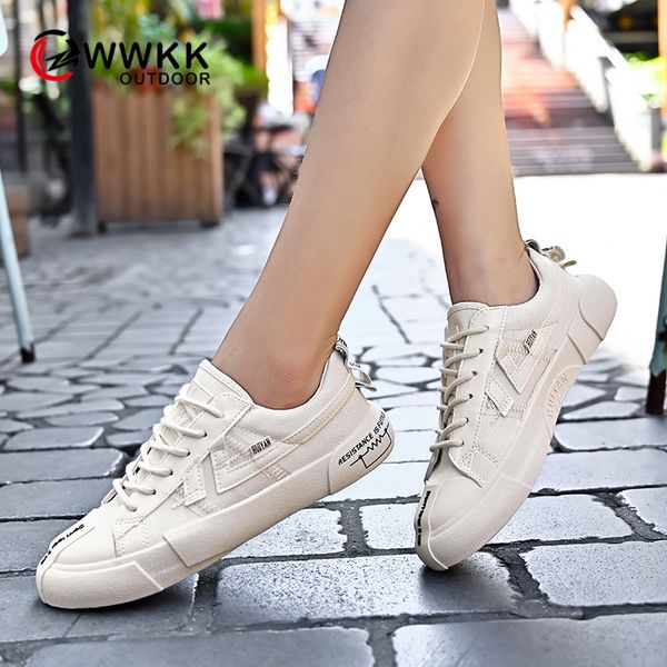 

wwkk canvas shoes woman 2019 autumn new fashion walking women shoes casual flats women lace up solid female sport sneakers