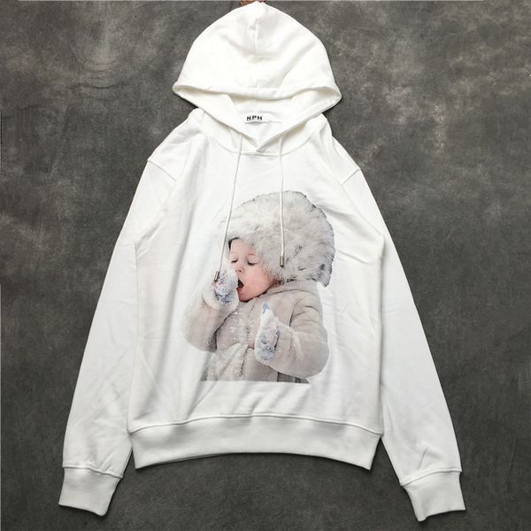 

new arrivals men and woman fashion brand designer little baby print loose-fitting hoodie hip hop sweatshirt thin pullover coats size s-xxl, Black
