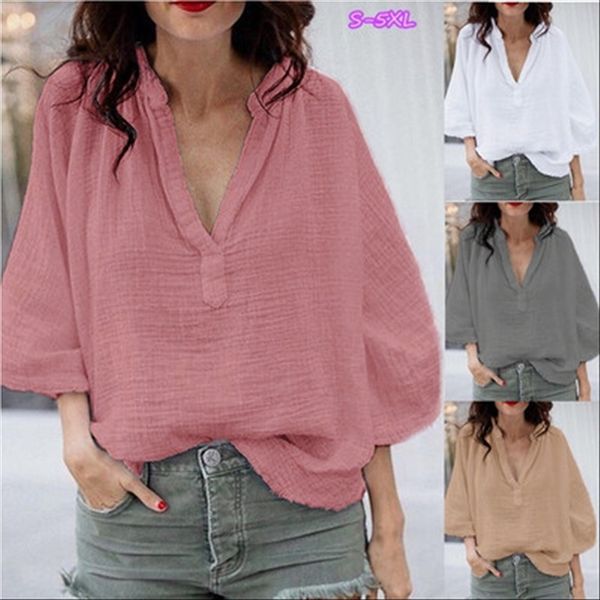 

2019 solid color stand vertical 9-point large ful solid color stand collar 9-point sleeve collar nine-point sleeve large size all-match fema, White