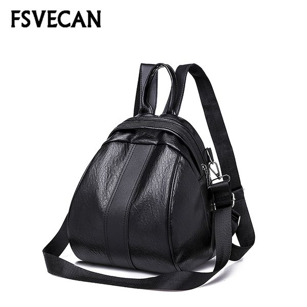 

2019 casual female small backpack women soft leather school teenager girls travel shoulder bag light mini backpacks