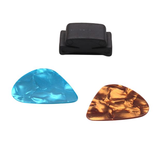 

guitar silicone pick holder + 2pcs guitar random picks set diy replacements