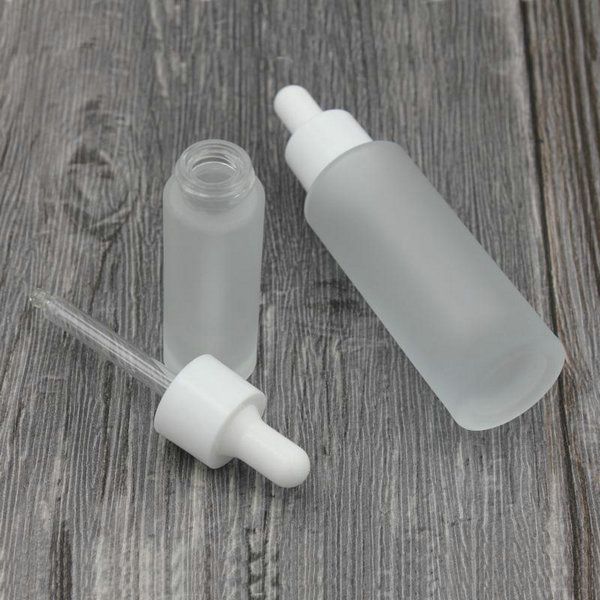 

classic 15ml 30ml frosted clear glass dropper bottle eye essential oil serum glass bottle with white dropper