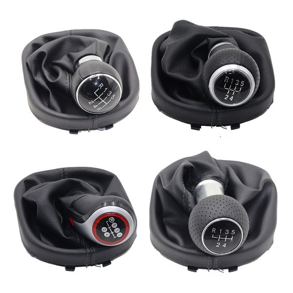 

5/6 speed leather car shift gear knob lever gaitor boot cover for vw touran caddy 2 2003-2010 2004-2009 car accessories