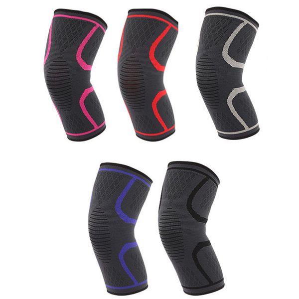 

wanayou 1 pc sports knee pads elastic anti-slip warm knee sleeves outdoor pads cycling mountain tennis fitness support, Black;gray