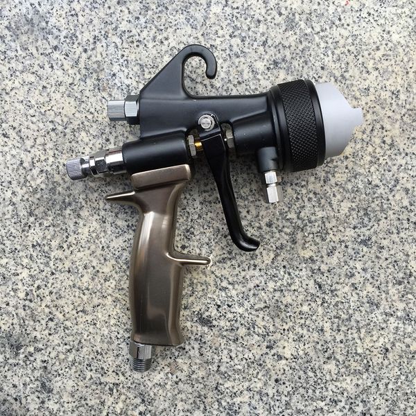 

sat1205 high pressure automotive spray gun professional pneumatic spray gun double nozzle silver mirror chrome pressure feed