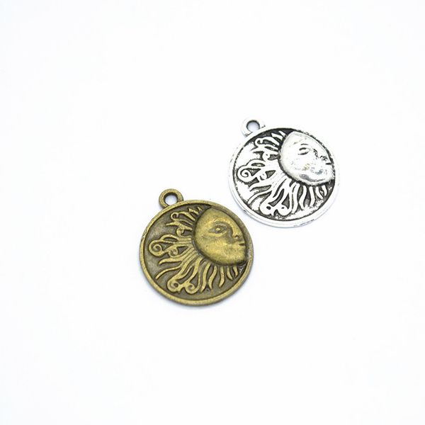 

40pcs sun charms diy jewelry making pendant fit bracelets necklaces earrings handmade crafts silver bronze charm, Bronze;silver