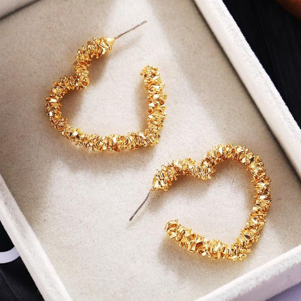 

new hollow love earrings creative retro simple golden color earrings, Silver