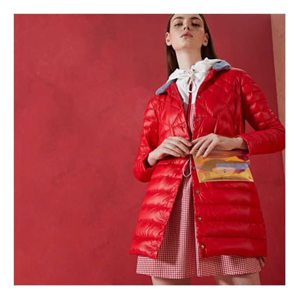 

womens designer long down coat casual solid color coat active women designer clothes winter windproof 2019 new, Black