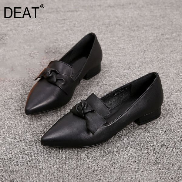 

deat] 2020 sharp toe shallow bowknot black pu leather single high heels shoes women new spring autumn fashion tide 10g374