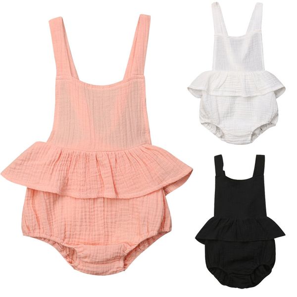 

Newborn Baby Girl Summer Solid Romper Jumpsuit Outfits Sunsuit Clothes Lovely Baby Girl Clothes
