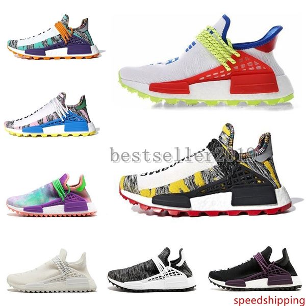 

2019 human race creme x pw hu nerd solar pack running shoes pharrell williams afro hu trail equality women mens trainers sneakers