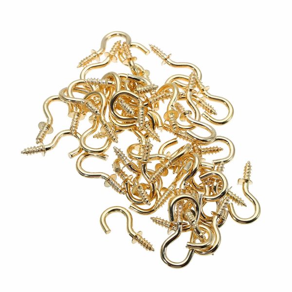 

shellhard 50pcs brass кубок крючки винты пальто фото чашки вешалка ключ дисплея ювелирных изделий держатель практические крючки
