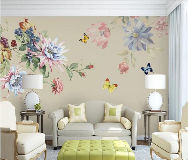 

wallpapers ainyoousem oil painting flower european background wall papier peint papel de parede wallpaper 3d stickers