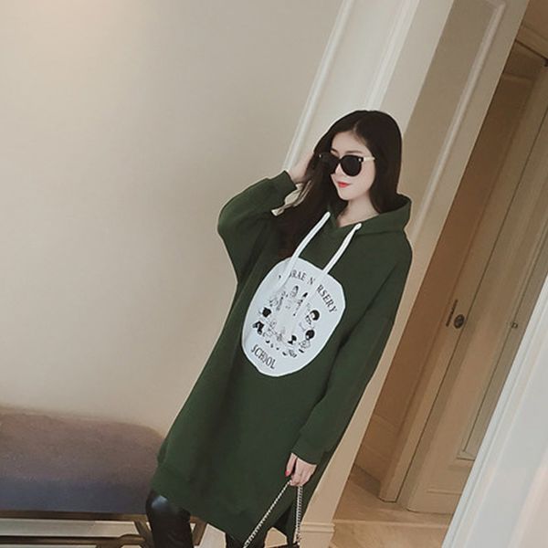 

women autumn hoodie sweatshirt fleece lined pattern printed casual long sleeve pullover tracksuits 19ing, Black