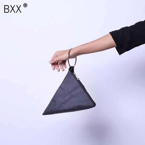 

bxx] 2020 autumn new pattern fashion kraft paper irregular personality package women's zipper handbag clutch bag da348