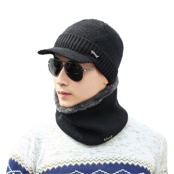 

brand seioum winter wool ski hats neck warmer beanies knit men's hats caps skullies bonnet for men women balaclava head caps
