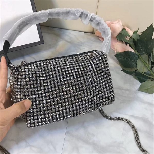 

designer handbag women's bags luxury shoulder bag diamond shiny small square bag dinner fashion mini handbag sweet flap 5