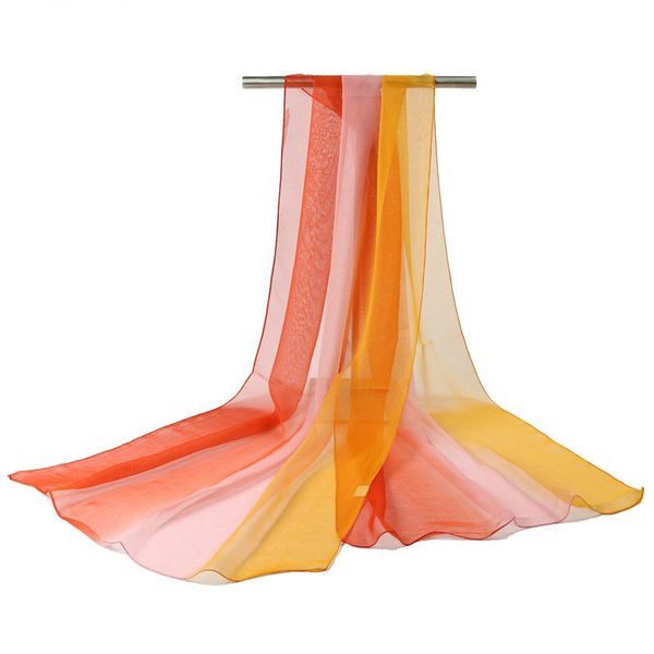 

18 color gradient fashion chiffon scarf women's long wraps and shawls lady spring autumn scarves plus size bandana hijab stoles