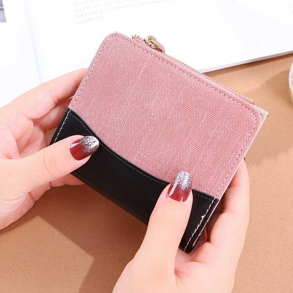 

wallet for women pu leather card wallet female black/blue/green/gray/pink zipper/hasp short lady purse, Red;black