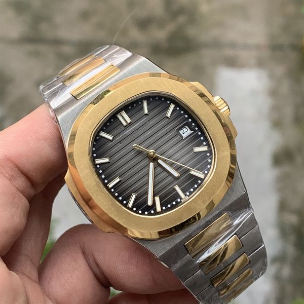 

лучшие швейцарские часы черный циферблат asia 2813 движение 40мм 5711 механические прозрачный серебро золото автоматические мужские наручные, Slivery;brown