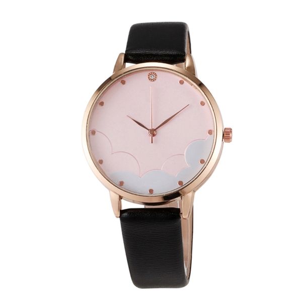 

women's new fashion no digital spray dial ultra-thin watch casual pu leather strap quartz movement watch wholesale for girls, Slivery;brown