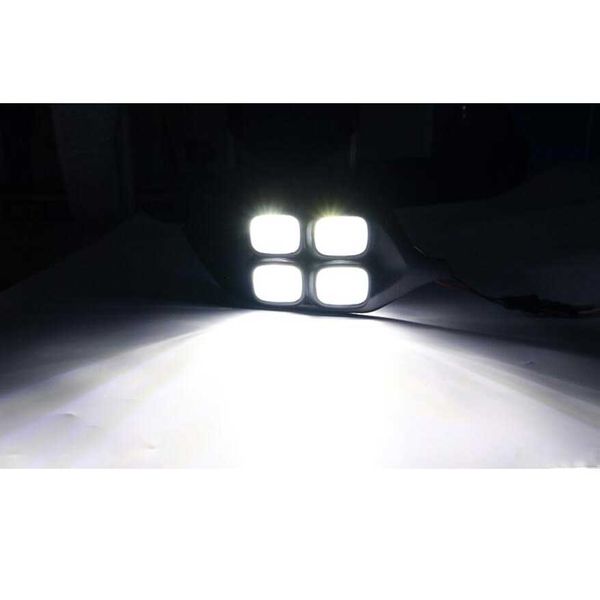 

2pcs super bright daytime running light drl lamp for mitsubishi pajero sport 2015 2016 4 eyes abs+led 12v led car accessories