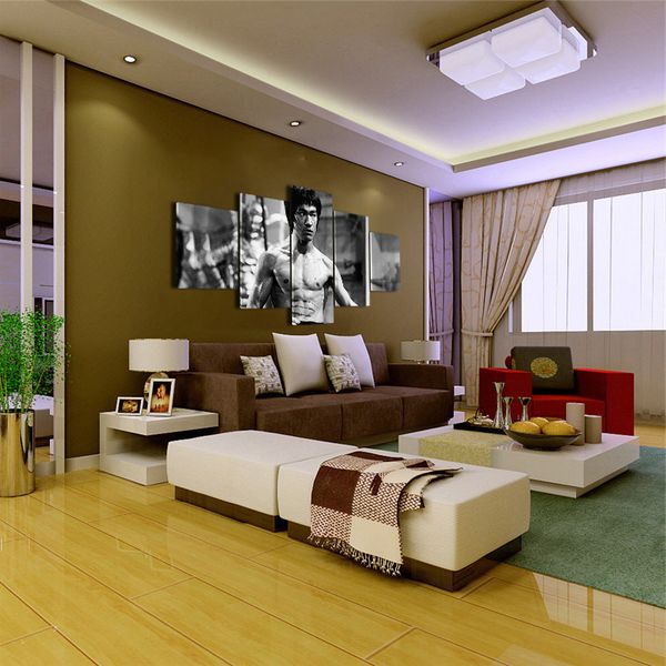 

poster 5 panel bruce lee landscape canvas painting picture wall art home decoration for living room modern printing type ygyt