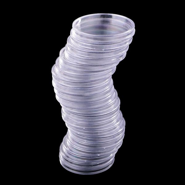 

40pcs clear round cases coin storage protective holder plastic holder case