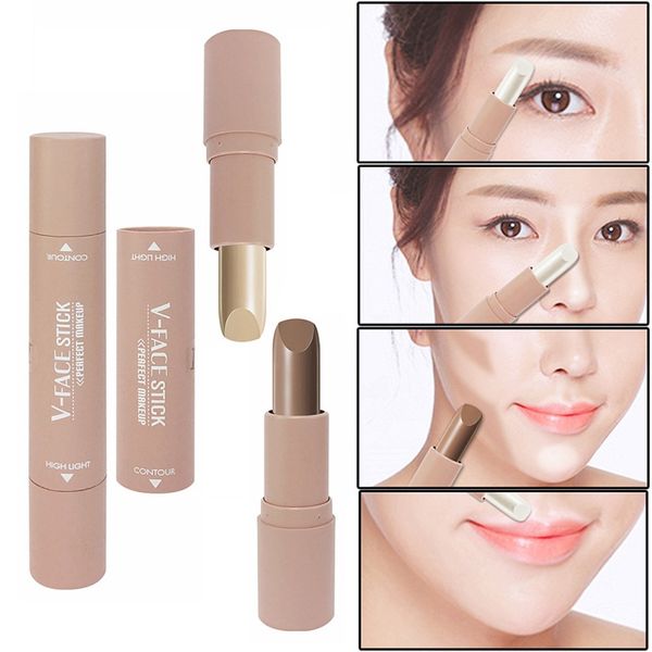 

new bronzer highlighter pencil v face contour pen cosmetic face makeup pencil double head highlighter concealer pen