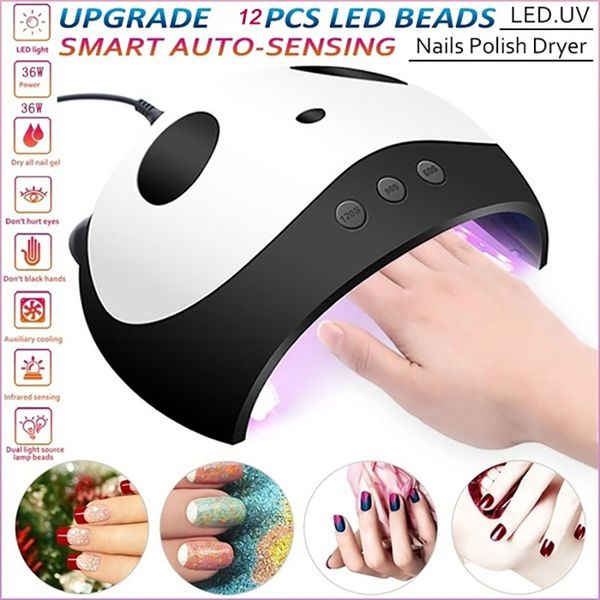 

24w/36w panda intelligent uv lamp led lamp for nails nail dryer art tools usb
