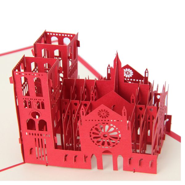 

3d notre dame greeting card up paper cut postcard birthday valentines gift d08d