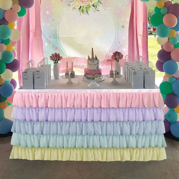 

новый тюль таблица юбка партии пачка таблица юбки baby shower благоприятная банкет свадебный отель украшения домашний текстиль таблицы юбки