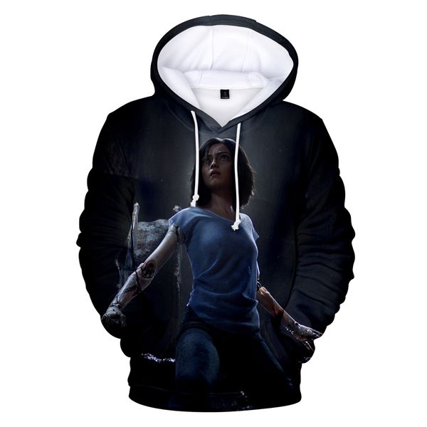

hoodies alita battle angel 3d hoodies men/women autumn harajuku casual sweatshirt fashion personality, Black