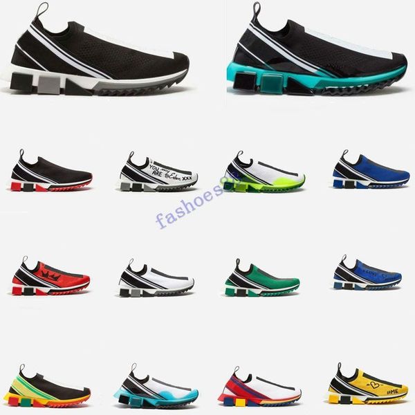 

2020 Новые дизайнерские туфли Sorrento Sneaker Мужчины Ткань Stretch Джерси Слип-на Sneaker Lady двухцветной Rubber Micro Sole дышащий повседневная обувь