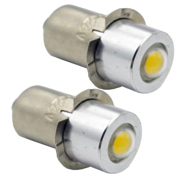

wholeslae 2pcs/lot pure white 1 wawhite 6000k 3000k pr led upgrade bulb 3~18volt for maglite and other d & c cell torches