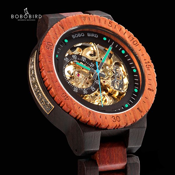 

relogio masculino bobo bird mechanical watch men wood wristwatch automatic customized gift for dad, Slivery;brown