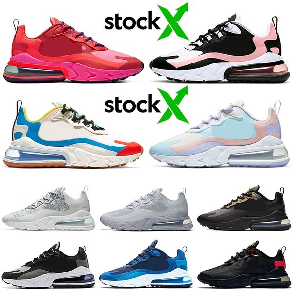 

brand fashion designer 270 react running shoes stock x electronic music bleached coral mens women 27c cream blue pink sport sneakers