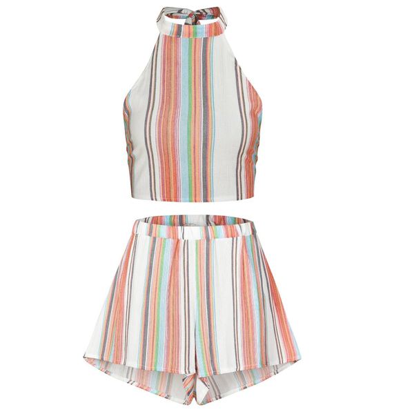 

holiday wind strap-on shorts suit, Black;white