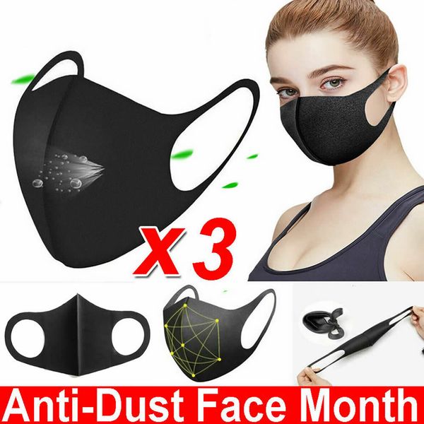 

Free Shipping Adjustable Anti Dust Face Mask PM2.5 Masks with Breathing 100% Cotton Washable Cycling Wearing Black mask Fashion In Stock!