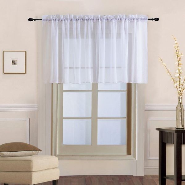 

1 шт штанга карманный чистый цвет прозрачные короткие шторы балдахин галстук для маленького окна вуаль шторы римский тюль кухня кафе dl184b